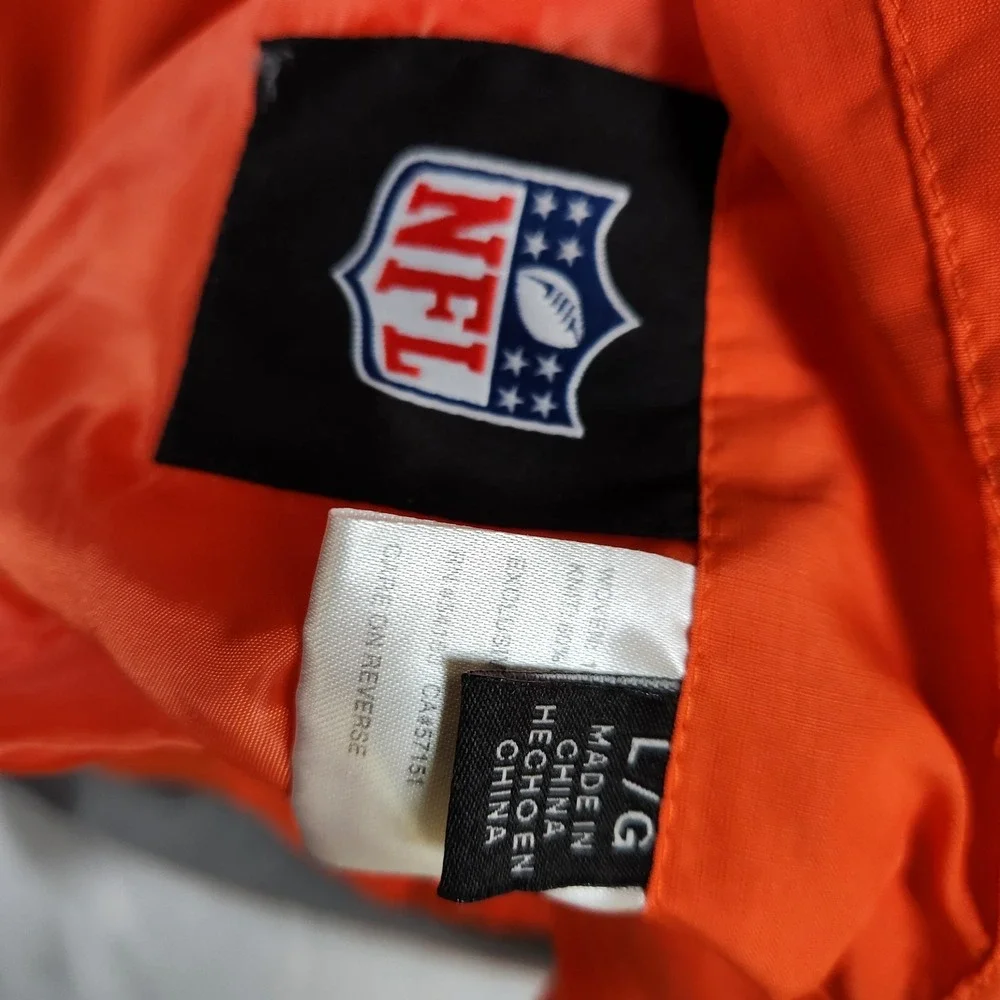 NFL‎ Denver Broncos Reversible Hoodie Jacket L Gray Orange AFC Full Zip